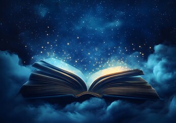 magic book with magic lights