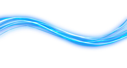 Glowing blue Neon Light Beam on a transparent background