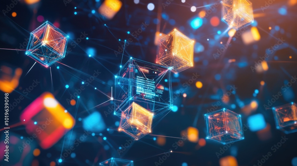 Aufkleber digital technology and data visualization concept