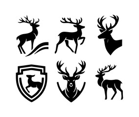 Deer silhouette vector logotype