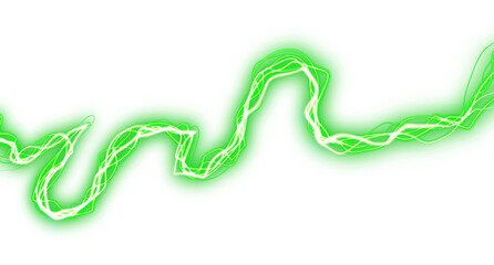 Energetic Green Neon Line on a transparent background