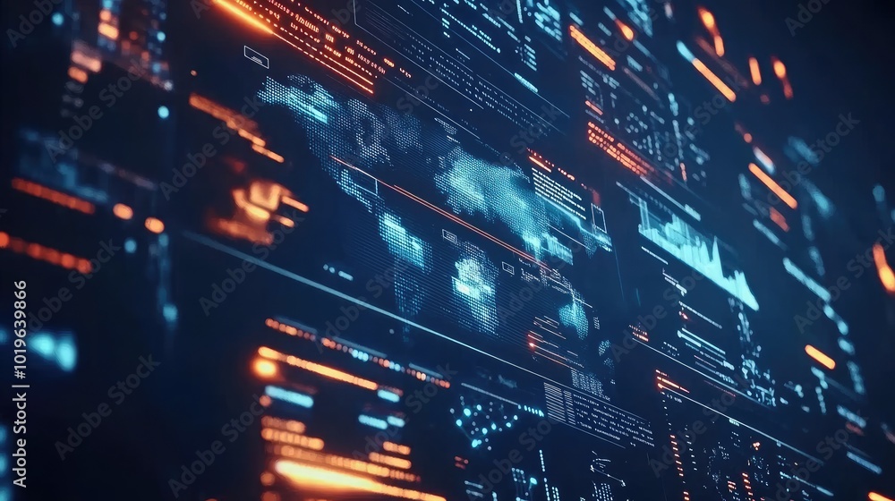 Poster abstract digital data visualization background