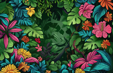 Tropical Floral Pattern Background