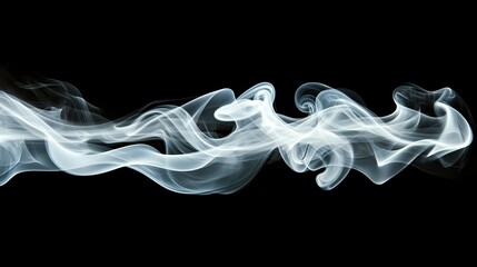 Abstract Smoke Trails on Black Background