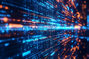 Fototapeta premium Digital Technology background of data and network created with Generative AI