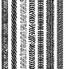 Tire Tread Patterns Seamless Repeat 
