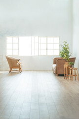 Empty modern interior with sofa