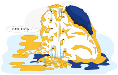 Salary earnings vector illustration. Payment, quiet benefactor, bestows gifts success on those blessed with salary earnings Cash, silent witness, observes dance success choreographed by salary