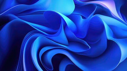 Obraz premium Abstract Blue Swirls and Curves