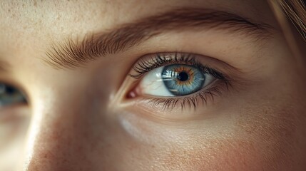 Obraz premium beautiful girls eyes close up macro : Generative AI