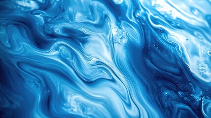 Obraz premium Abstract Swirling Blue and White Liquid Texture