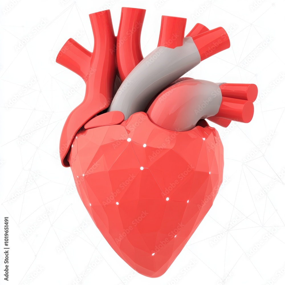 Poster digital heart design with data overlays