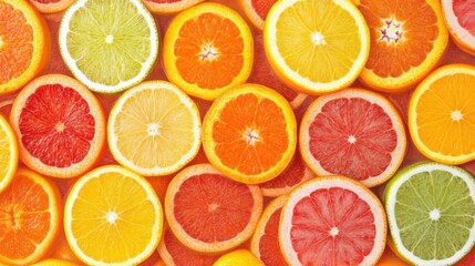Fototapeta premium Colorful Citrus Slices for Refreshing Water Infusion