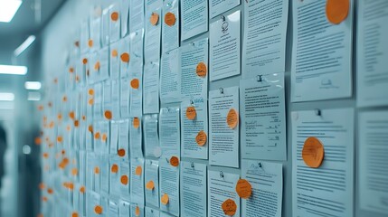 A wall filled with framed certificates symbolizing the accomplishments and milestones achieved after making the decision to quit alcohol and pursue a path of sobriety and personal transformation