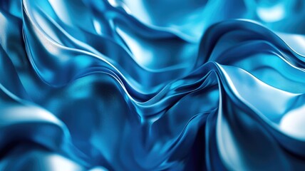 Obraz premium Abstract Blue Fabric with Smooth, Wavy Texture