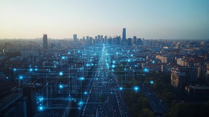 Urban Skyline with Networked Data Flow