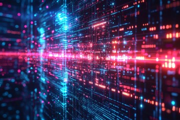 Fototapeta premium Digital Technology background of data and network created with Generative AI