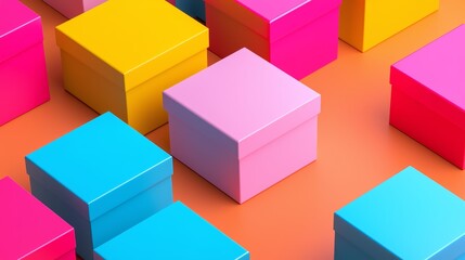 Obraz premium Colorful Abstract Boxes for Dynamic Backgrounds