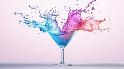 Abstract watercolor marketing funnel, flowing colors representing stages of SEO success.