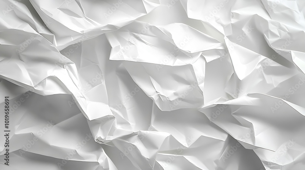Poster crumpled white paper texture background : generative ai