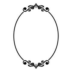 Oval Ornamental frame vector border