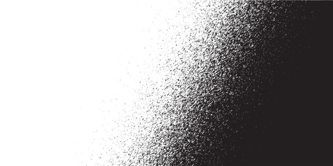 Noise dot grain background with gradient grunge texture, vector halftone fade effect. Abstract grain noise of black irregular dots or grainy monochrome. eps10.