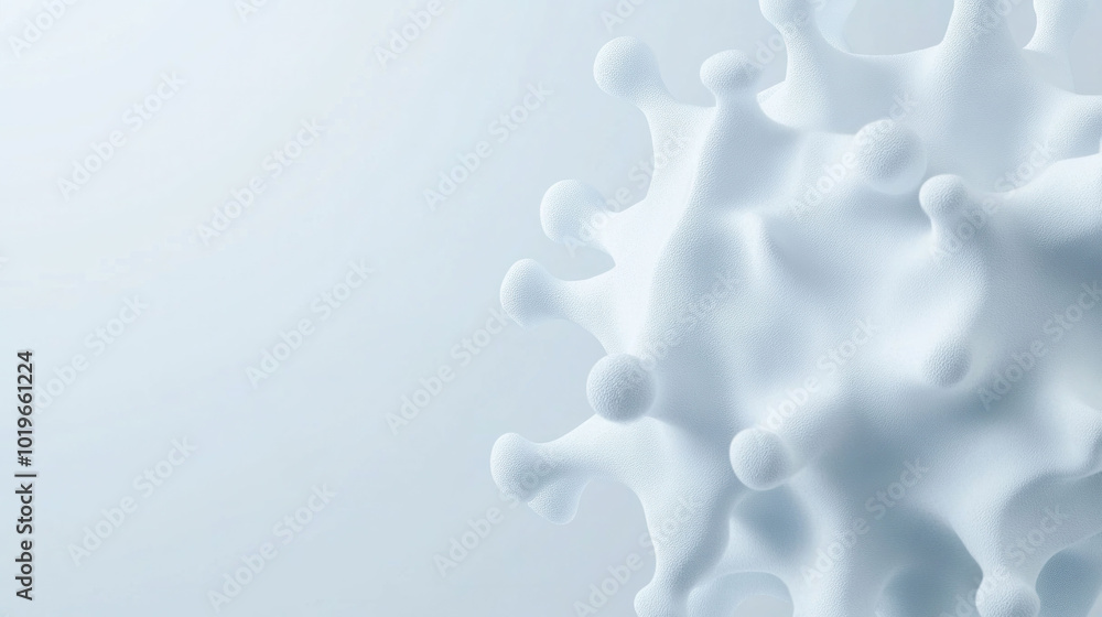 Poster organically textured microbial clusters create visually striking 3d render, showcasing intricate det