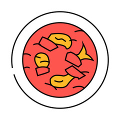 fish stew sea cuisine line icon vector. fish stew sea cuisine sign. isolated symbol illustration