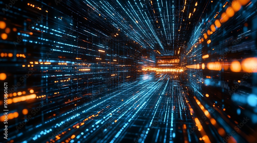Poster Digital business technology Economic growth on global business network Data analysis of technology investment Customer service on Technology and data connection : Generative AI