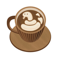 ヘビのラテのイラスト