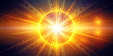 Obraz premium Golden Rays Emanating From a Glowing Circle of Light, Creating an Abstract and Energetic Visual