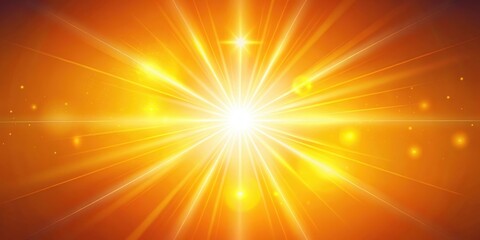 Abstract Orange and Yellow Light Rays Radiating from a Center Point with Sparkling Glimmering Effects