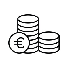 euro coins icon outline