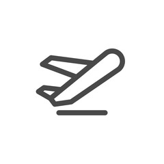 Travel icon outline style in grey color