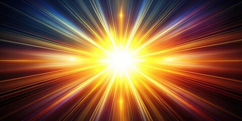 Obraz premium Abstract Light Rays Exploding from a Central Point with a Glowing, Sun-like Core