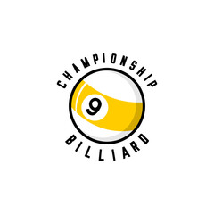 Fototapeta premium Nine ball of billiard logo vector 
