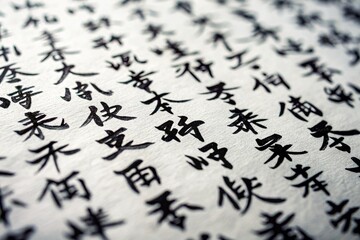 Chinese Calligraphy Set - Black Hieroglyphs on White Background for Artistic and Cultural Themes