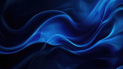 Obraz premium Abstract Blue Lines and Waves on a Dark Background