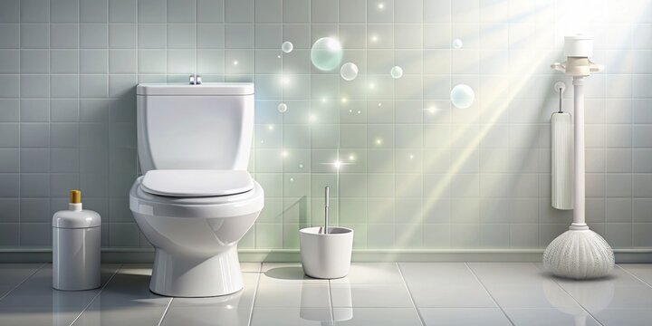 Clean White Ceramic Toilet with Bubbles - Urban Exploration Photography Concept