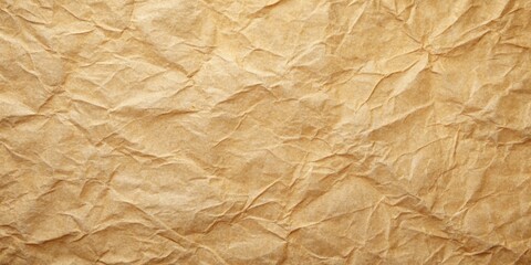 Fototapeta premium Abstract Texture of Crumpled Brown Paper with Deep Creases and Uneven Surface