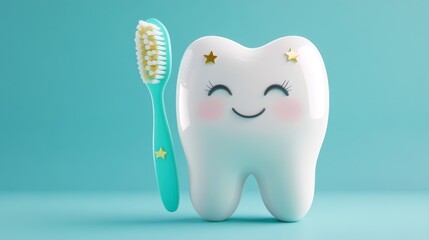 joyful molar character, cartoon-inspired design,
