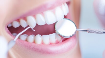 extreme close-up dental examination, patient's