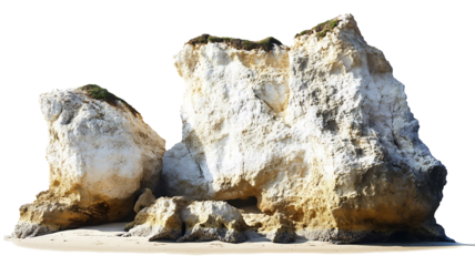 White Cliffs Beach Sandy Shore Rock Formation isolated on a transparent background
