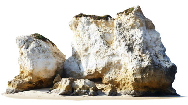 White Cliffs Beach Sandy Shore Rock Formation isolated on a transparent background