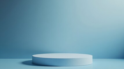 A Single Circular Platform on a Blue Background