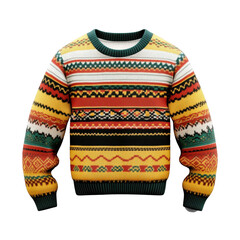 Knitted sweater isolated on transparent background.