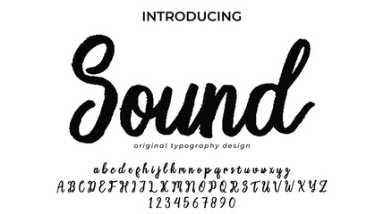 Sound Font Stylish brush painted an uppercase vector letters, alphabet, typeface
