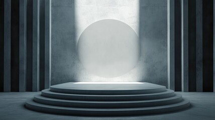 Concrete Circular Platform with a Circular Wall Opening