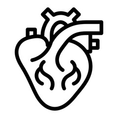 Human anatomical heart Icon. vector icon with outline style