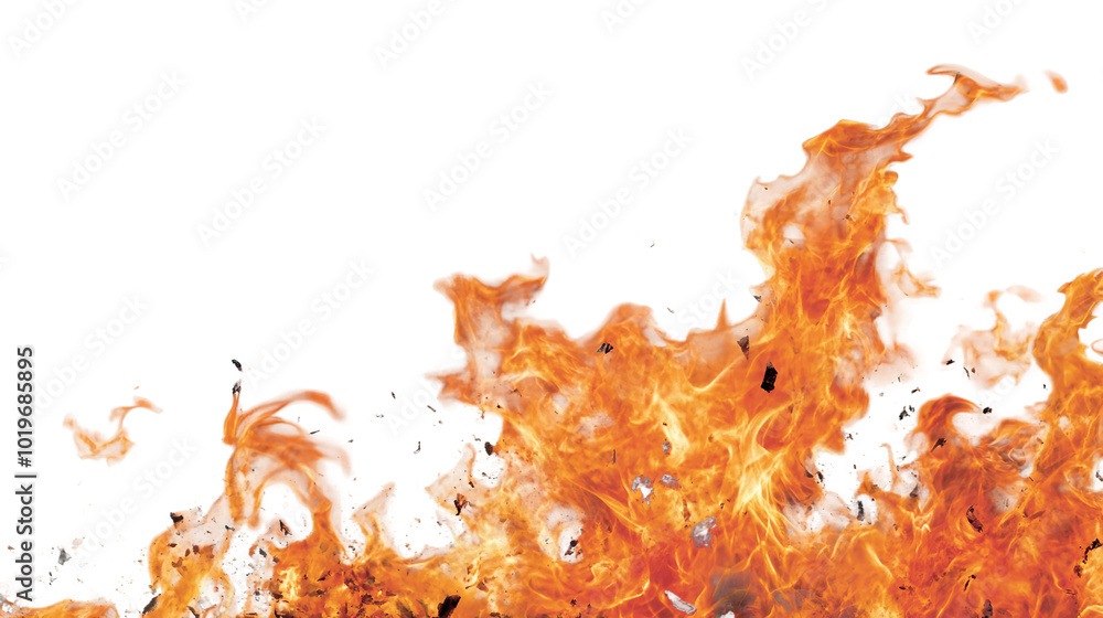 Aufkleber intense flames and sparks creating a dynamic fire background for creative projects